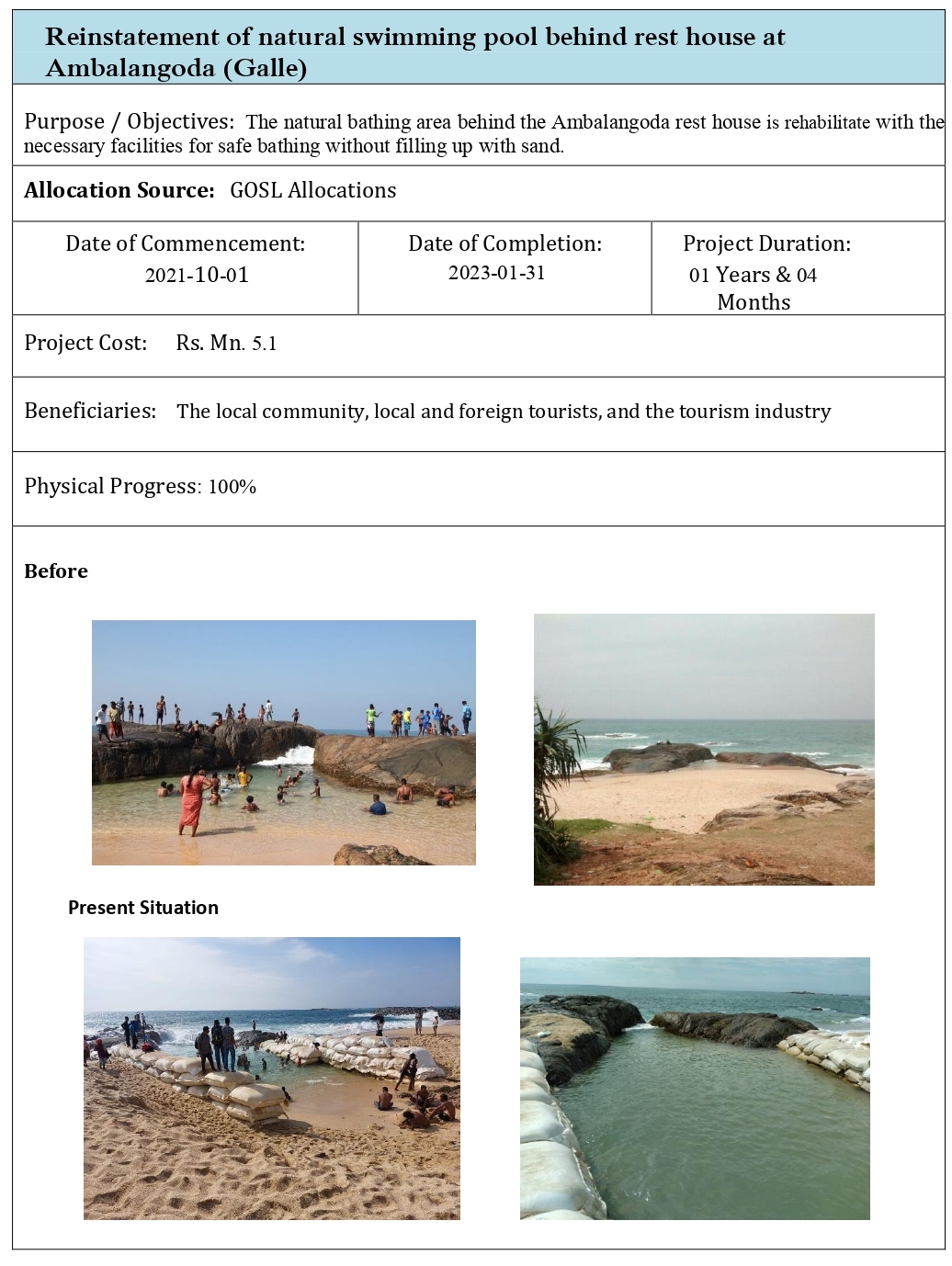 Generate Title from natural swimming pool galle